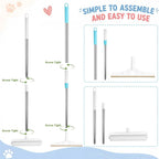 3 Pcs Pet Hair Removal Tool Adjustable Carpet rake & Lint Roller & Dustpan | 55'' Adjustable Long Handle Carpet Rake Large Lint Roller & Dustpan Pet Hair Remover for Rugs, Mats, Couch, Furniture