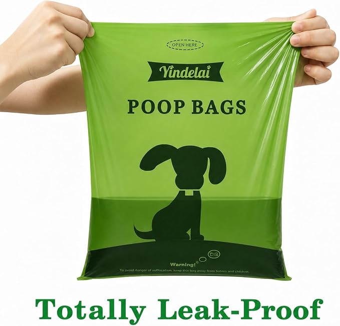 Dog Poop Bags Rolls with Dispenser– Keep Hands Clean 450 Count - Scented | Extra Thick Durable leakproof Resistant 9 x 13 Inch Refill Rolls Waste Bags for puppy Small Large doggy Cleanup Travel