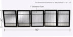 Urnporium Pet Dog Gate Freestanding, Strong Durable Folding Wooden Fence, Portable Acacia Hardwood Safety Barrier for Indoor & Outdoor Use (Black Pet Gate, 5 Panel 24" Tall)