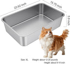 X-Large High Sided Stainless Steel Cat Litter Box | Sturdy Metal, Odor-free, Cat Litter Non-stick and Easy to clean, Perfect for Indoor Cats, Kittens and Multi-cat Households