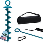 Eurmax USA Heavy Duty Dog Tie Out Stake, No-Tangle In Ground Anchor Runner for Large Dogs up to 210 Lbs - Perfect for Yard, Beach and Camping (Large,Navy Blue)