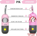 Dog Poop Bags Holder with LED Flashlight|Pet Waste Bags Dispenser for Leash|Doggie Potty Bags Container with Leak-proof Pet Trash Bags and Accessories (2 Holders 30 Bags, Pink)