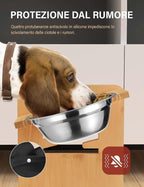 Vantic Elevated Dog Bowls with Mat, Adjustable Bowl Stand Small, Natural | Bamboo Raised Feeder with Mat and 2 Stainless Steel Bowls, Adjustable Height for Small Puppies and Cats