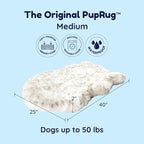 PAW Brands PupRug Orthopedic Memory Foam Dog Bed, White/Brown, 40x25 | Waterproof memory foam bed with washable cover — joint support for medium dogs