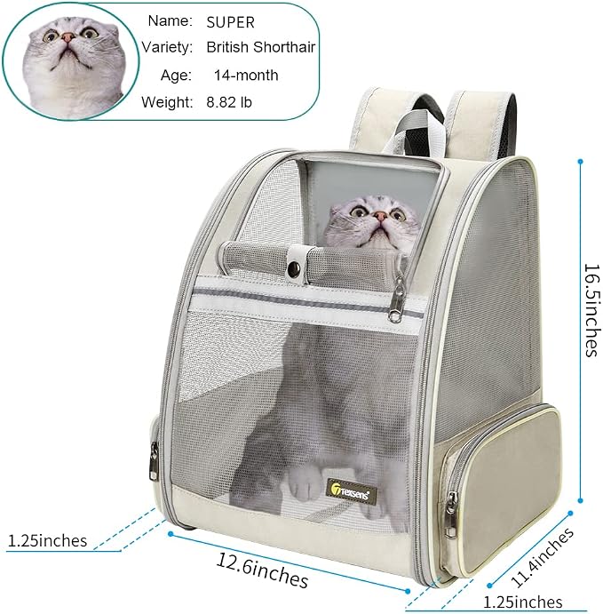 Texsens Innovative Traveler Bubble Backpack Pet Carriers for Cats and Dogs