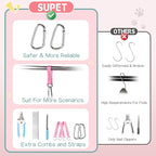 Supet Cat Grooming Hammock, Dog Hanging Harness for Nail Trimming Doorframe, Pet Holder Restraint for Clipping Nails, Pet Hoist Sling for Cutting Nails, Ear & Eye Cleaning, Medicine at Home (XS)