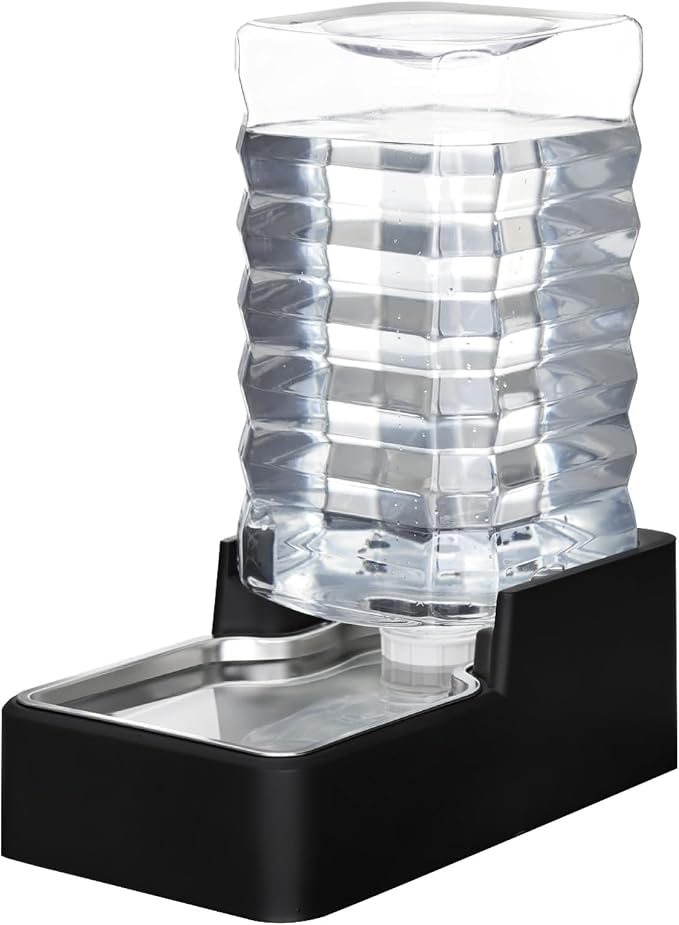 RIZZARI 10L Automatic Dog Water Dispenser with 304 Stainless Steel Bowl | Gravity-Fed Refill,Spill-Resistant,Detachable for Cleaning,Stable Anti-Tip Base,Food-Grade Materials,for Daily Hydration