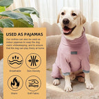 Dog Pyjamas PJS Sweater Clothes and Home Clothing Suitable for Medium to Large Breeds of Dogs, Dog Neutering Suits, Extra-Large Stretch Fabric, Four-Legged Clothes (Thin Pink, 4XL)