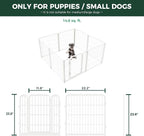 FXW Homeplus Indoor Dog Playpen with Fence-to-Wall Anchors, 24" H, 8 Panels | Calm Indoor Play Area, 4 Wall Anchors for Flexible Boundaries, for Puppies & Small Dogs, Patented