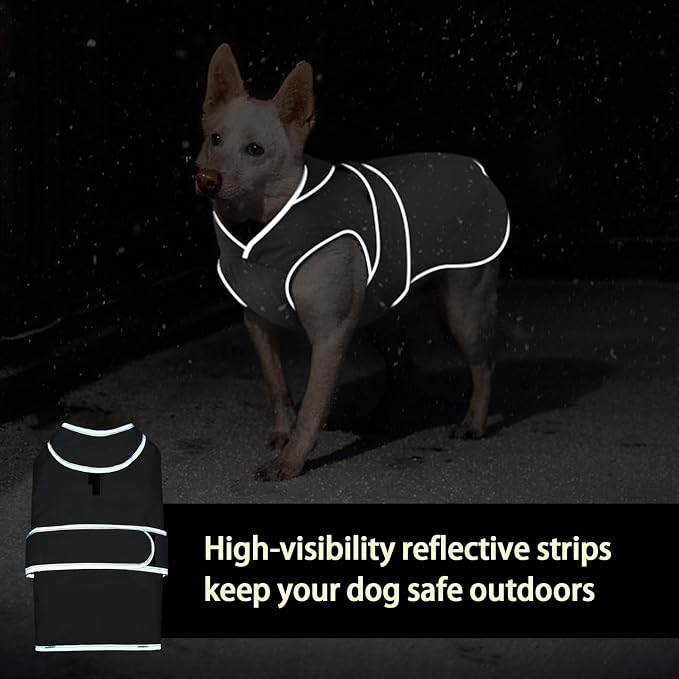 MIGOHI Warm Dog Coat Winter Dog Jacket,Waterproof Cold Weather Coats for Dogs,Fleece Jacket for Small Medium Large Dogs,Reflective Thick Fleece Vest with Leash Hole