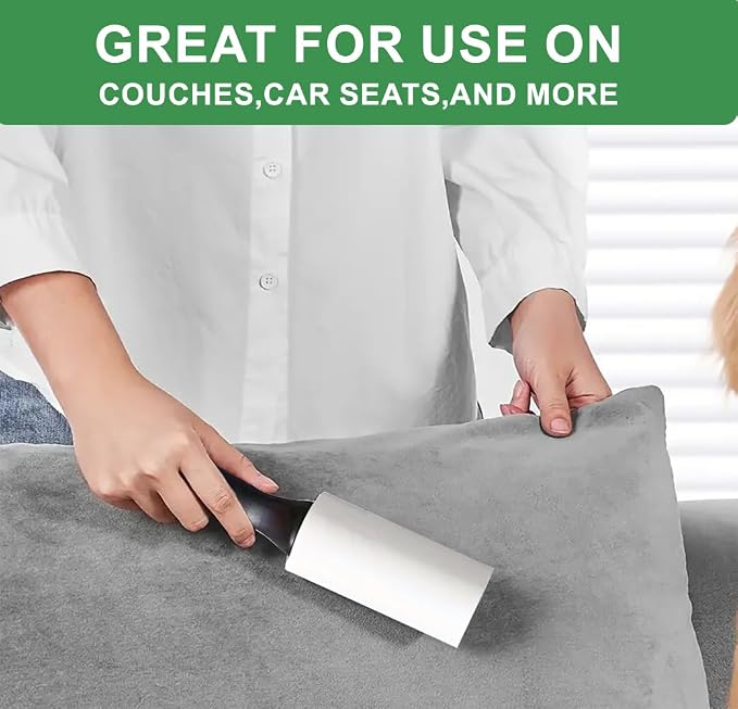 Lint Rollers for Pet Hair, 600 Sheets 2 Handles with 6 Rollers | Extra Sticky, Lint Remover for Clothes, Clean Hair on Sheets Couch Furniture and Carpet, Dog and cat Lint Roller,travel size