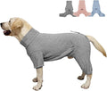 Dog Pyjamas PJS Sweater Clothing and Loungewear Suitable for Medium to Large Breeds of Dogs, Neutering Suits, Extra-Large Stretch Fabric, Four-Legged Dogs Clothes Pyjamas(Sweater Gray, 3XL)