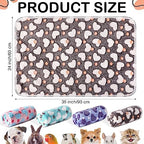Reginary 4 Pcs Guinea Pig Fleece Cage Liners, Heart Pattern, 35 x 24 Inch - Image 2