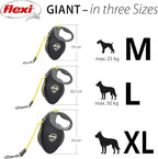 FLEXI® Giant Tape Retractable Dog Leash, Medium, 26 ft - Black | German engineered, original flexi leash, durable quality for dogs up to 55 lbs, tangle-free, walking, reliable brake system