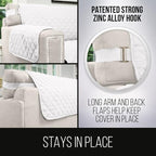 Sofa Shield® Couch Armchair Covers for Dogs, Reversible Furniture Protector with Strap, Stain and Tear Resistant Cushion Cover, 23 inch Seat, Machine Washable Slipcover Dog Pets Cats, White