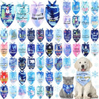 Abbylike 50 Pcs Winter Dog Bandanas Bulk Pet Scarfs Triangle Bibs Adjustable Washable Puppy Kerchief Seasonal Pet Costume Accessories Grooming Supplies for Small Medium Large Dogs Cats by Abbylike