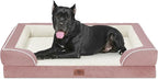 Comfort Expression Orthopedic Dog Bed for Extra Large Dogs 53x42 Inch, Waterproof Supportive Egg Crate Foam XXL Pet Bed with Removable Bolsters, Dog Couch with Washable Cover & Non-Slip Bottom, Pink | Waterproof Dog Couch Bed with Washable Cover & Non-...