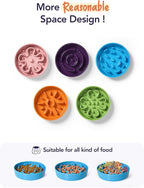LE TAUCI Slow Feeder Dog Bowls Ceramic, 3 Cups Slow Feeding Dog Bowl Medium Large Breed, Puzzle Pet Dishes,Vortex Blue