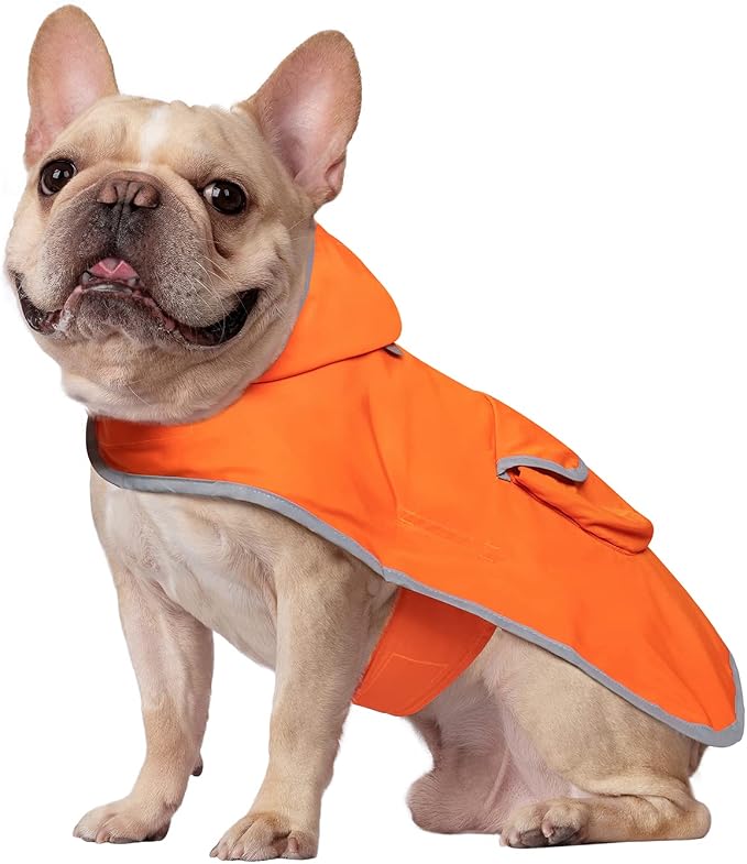 HDE Reversible Hooded Dog Raincoat Slicker Poncho for Small Medium Large Dogs - Camo Orange - M - Polyester