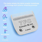 7FC Detachable Dog Blades Compatible with Andis/Oster A5 Grooming | Compatible with wahl km10 dog clipper,Cut Length 1/8"(3.2mm),Made of Ceramic Blade & Stainless Steel Blade