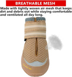 QUMY Dog Shoes for Large Medium Dog Boots & Paw Protectors for Hot Pavement | Summer Heat Protection, Mesh Breathable Nonslip Dog Booties for Hardwood Floors Indoor, Outside Walking Running Hiking Khaki