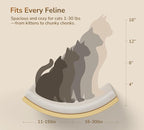Cat Wall Shelf with Curved Hammock Bed, Wall Mounted Cat Perch | Space-Saving, Floating Cat Wall Bed with Beige Soft Cushion, Wall-Mounted Cat Furniture for All Cat Breeds Sleeping & Playing