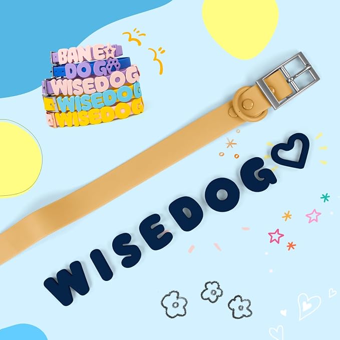 Wisedog Dog Charms for Collar, Navy, 19MM | 30 Pcs, Silicone Letter Charms, Waterproof Alphabet Pet ID, For Dog Cat Collars, DIY Personalized Name Pendant