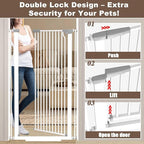 Fairy Baby 51.1" Extra Tall Pet Gate 48.5"-56.2" Extra Wide Tall Dog Gates | Long Baby Gate for Doorways, 1.37" Gap No Drill Pressure Mounted Dog Gate, Metal Auto Close Safety Child Gate Indoor, White