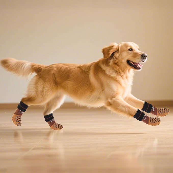 Dog Socks Shoes for Hot Pavement to Prevent Licking Paws, Summer Anti Slip Pet Booties with Grip Traction Control for Hardwood Floors, Grippy Boots & Paw Protectors for Small Medium Large Senior Dogs