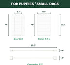 FXW Homeplus Indoor Dog Playpen with Divider Connectors, 45" H, 16 Panels | Calm Indoor Play Area, Two-Zone Layout, For Large Dogs, Patented