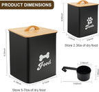 Dog Treat Container 2PCS, Dog Food Storage Container with Lids Airtight, Dog Treat Jars for Kitchen Counter-7+3Lbs, Small Dog and Cat Cookie Jar for Storage, Pet Treat Container (Upgraded) Black