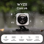 WYZE Cam v4 (Latest Model), 2.5K AI Security Camera, Indoor/Outdoor Cameras for Home Security, Baby Monitor & Pet Camera, Vibrant Color Night Vision, No Subscription Required