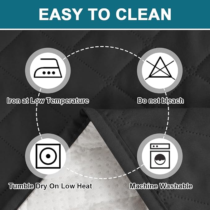 Turquoize 100% Waterproof Sofa Covers Couch Cover Sofa Cover for Dogs Couch Protector Triple Non-Slip Sofa Slipcover for 3 Cushion Couch Furniture Protector for Pets, Kids,Dog (Sofa 70", Black)