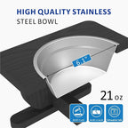 Raised Dog Bowl Stand for Small Sized Breed, Feeding Station with 21 oz 2 Stainless Steel Bowls & Licking Plate,Dog Food Bowl Black