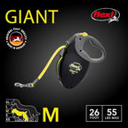 FLEXI® Giant Tape Retractable Dog Leash, Medium, 26 ft - Black | German engineered, original flexi leash, durable quality for dogs up to 55 lbs, tangle-free, walking, reliable brake system