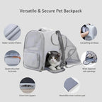 Interactive Expandable Pet Carrier Backpack for Cats & Small Dogs-Interactive Opening Pet Tent Backpack. Expandable for Extra Space.Breathable,Foldable Nest Bed for Travel, Walks,Vet & Home-Gray