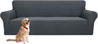 YEMYHOM Couch Cover Latest Jacquard Design High Stretch Extra Large Sofa Covers Pet Dog Cat Proof Oversized Slipcover Non Slip Magic Elastic Furniture Protector (XL Sofa, Dark Gray)