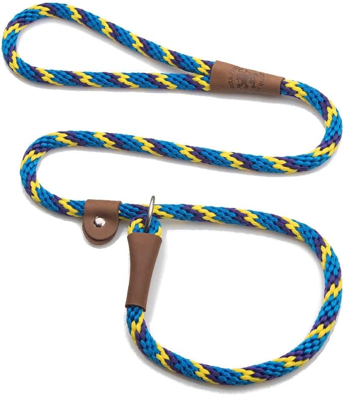 Mendota Pet Slip Leash - Dog Lead and Collar Combo - Made in The USA - Sunset, 1/2 in x 6 ft - for Large Breeds