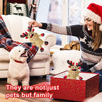 Christmas Squeaky Plush Dog Toys for Small Medium Large Dogs, Durable and Indestructible Dog Christmas Toys, Cute Reindeer Squeaky Dog Toys,Teeth Cleaning and Interactive Puppy Toys - Image 4