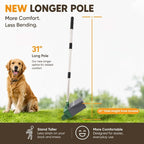Neater Pet Brands Lift N’ Bag 2.0 Dog Pooper Scooper with Bag Attachment & 31" Pole for Small to Large Dogs, New Longer Pole, 15 Refill Bags, Heavy Duty Dog Poop Scooper for Yard, One-Hand Use