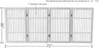 Urnporium Pet Dog Gate Freestanding, Strong Durable Folding Wooden Fence, Portable Acacia Hardwood Safety Barrier for Indoor & Outdoor Use (White Pet Gate, 4 Panel 30" Tall)