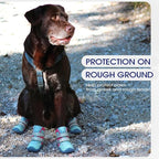 FUAMEY Waterproof Dog Boots, Dog Shoes for Hot Pavement, Puppy Booties | Reflective strips, flexible rubber sole, hot pavement, hiking trails, wet weather, camping trips, 4 PCs