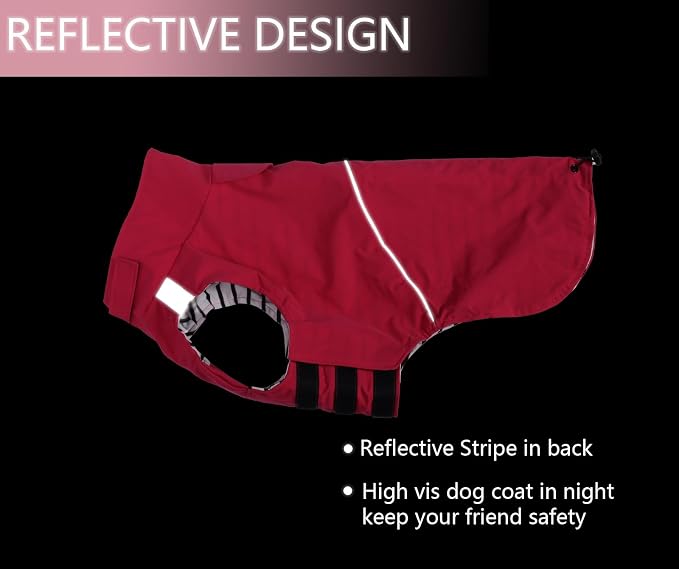 Dachshund Raincoat Weiner Dog Clothes Suitable for Dachshunds Corgi, Weiner, Dog Waterproof Coat with Reflective Stripe underbelly Protection - Pink - XS