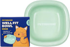 Well Fit Dog Bowl – Durable Ceramic Cat & Dog Food and Water Bowl, Stable & Non-Slip Silicone Base, Easy to Clean, 6.2 × 6.2 × 2.0 in, Green | Non-Slip Silicone Base, Easy to Clean, 6.2 × 6.2 × 2.0 in, Green