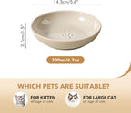 Havniva Ceramic Cat Bowls, Shallow Cat Dishes, Cat Food Plate Set of 3 | Wide Opening, 5.6” Cat Plates, Ceramic Cat Food Bowls for Wet & Dry Food, Non-slip Rubber Base, Whisker Friendly Cat Bowl