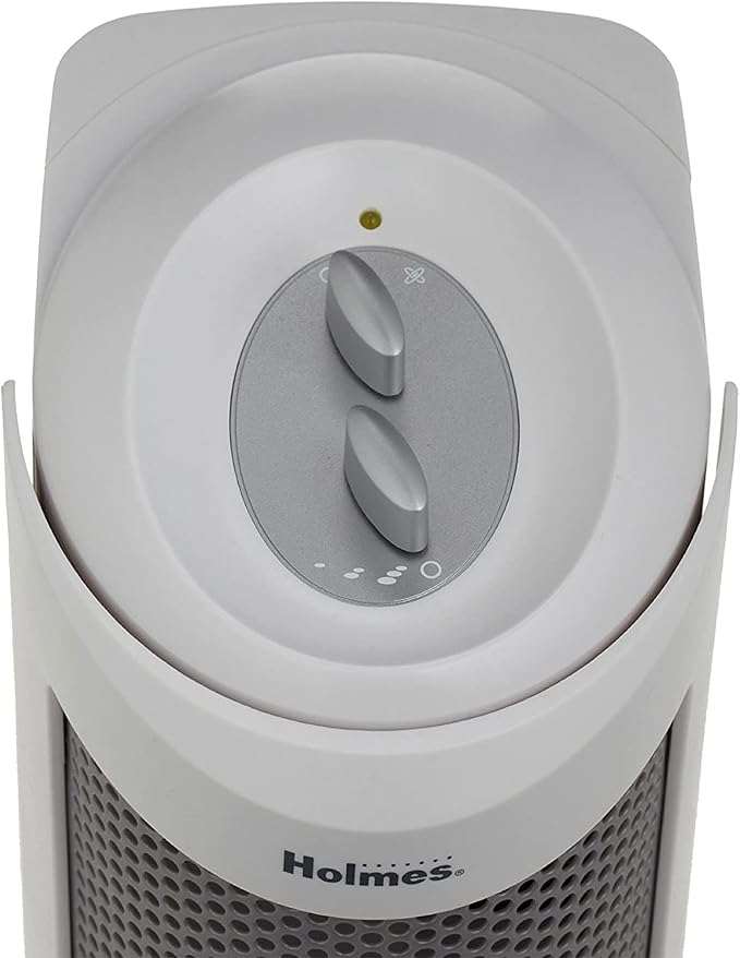 Holmes True HEPA Allergen Remover Mini Tower Air Purifier with Optional Ionizer | Small Space Air Purifier, White (HAP706-NU-1)