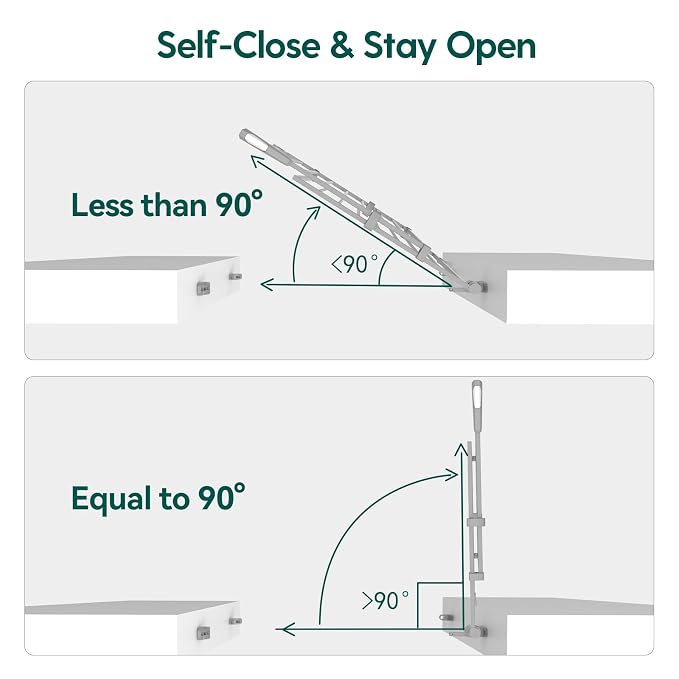 Babelio 34" H Extra Tall No Bottom Bar Baby Gate, 26-43" W, Grey | Easy Install| One-handed Opening| Auto-close| Drill Needed Indoor Safety Dog/Pet Gate for Stairs, Hallways & Doorways