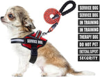 Service Dog Vest Harness and Leash Set, Animire in Training Dog Harness with 10 Dog Patches, Reflective Dog Leash with Soft Padded Handle for Small, Medium, Large, and Extra-Large Dogs (RED,XS)