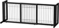 Bonnlo Free Standing Dog Gate, 37" - 68" Wide Pet Gate for Fireplace Stairs Doorways, Wooden Adjustable Pet Fence Indoor, Christmas Tree Gate (Black)