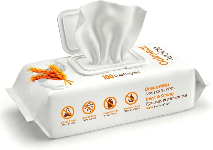 Best Pet Supplies Cleaning Dog Wipes - Soothing Oatmeal, 100 Count | Unscented, Large 8"x9", Vitamin E, Puppy & Cat Safe, Gentle Grooming, Resealable Pouch Prevents Drying